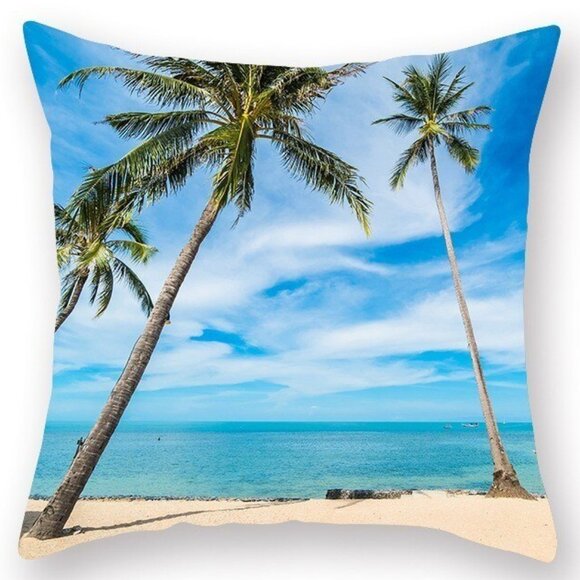 Tropical Beach Pillow Cover - Picture 1 of 4